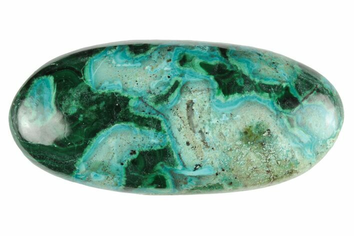 Polished, Chrysocolla and Malachite Oval Cabochon #250824